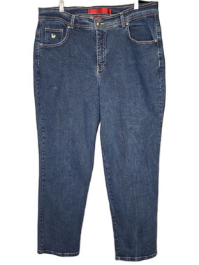 Gloria Vanderbilt Amanda Jeans Womens 16W Blue Stretch Denim High Rise Tapered